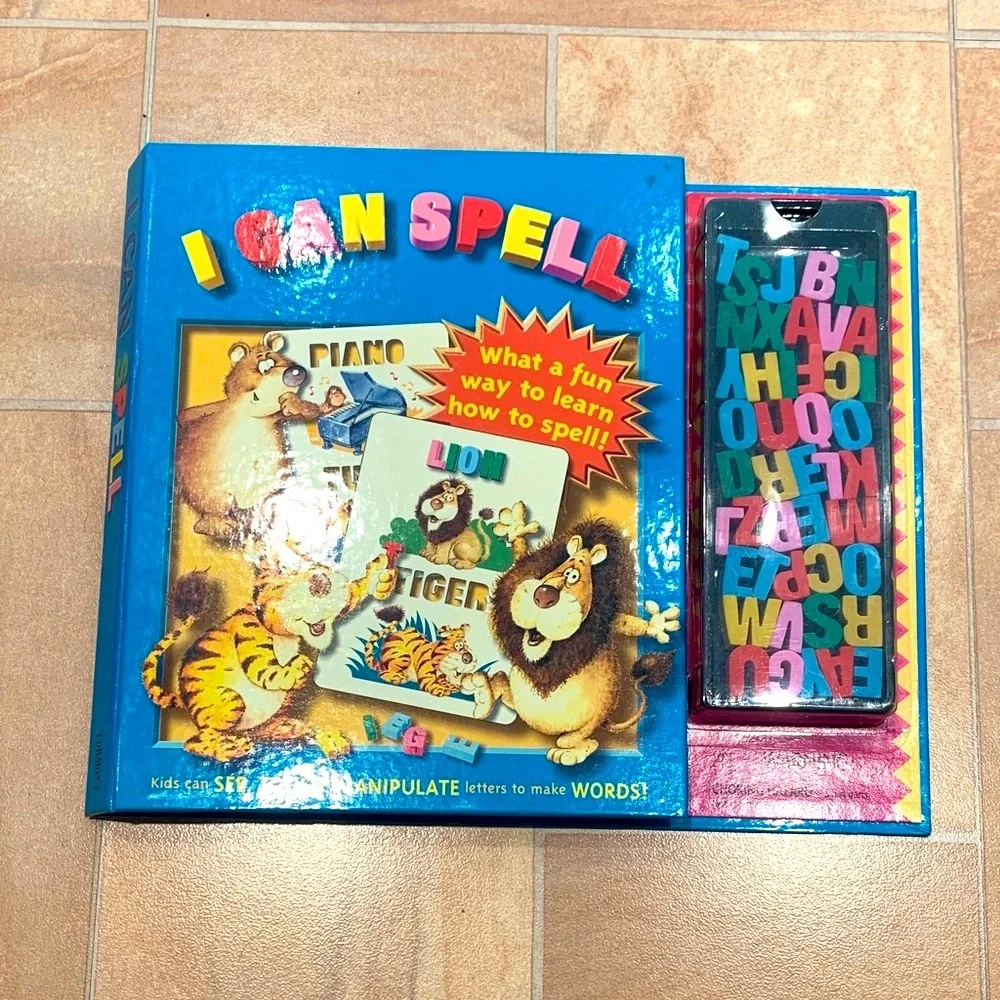 Vintage Kids I Can Spell Interactive Educational Letter Card Set